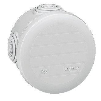 Plexo boîte étanche IP55 - couleur blanc - ronde diamètre 60mm x 40mm enclipsable