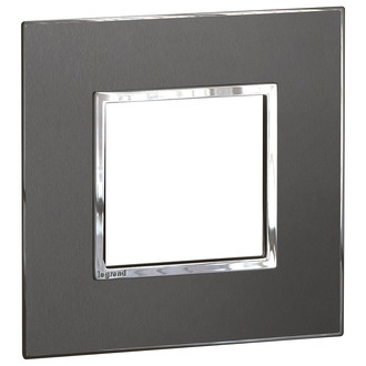 Plaque de recouvrement Arteor High End 1x1 Black Brushed