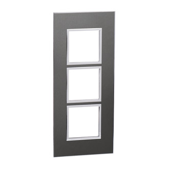 Plaque de recouvrement Arteor High End 3x1 Black Brushed