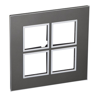 Plaque de recouvrement Arteor High End 2x2 Black Brushed