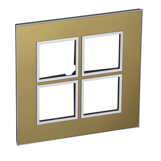 Rahmenplatte Arteor High End 2x2 Gold Brass