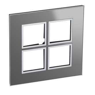 Plaque de recouvrement Arteor High End 2x2 Stainless Steel Reflective