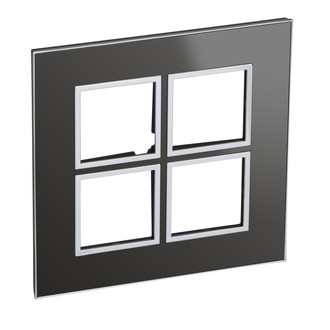 Rahmenplatte Arteor High End 2x2 Black Reflective