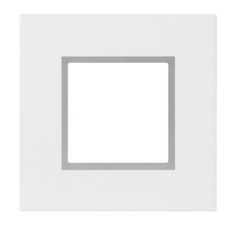 Plaque de recouvrement Arteor Basic avec cadre ornemental pour cmb. 1x1 blanc
