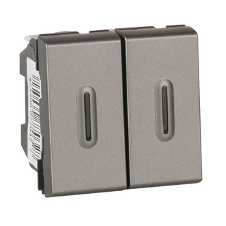 Interrupteur &agrave; bascule S3+3 magn&eacute;sium, &agrave; voyant