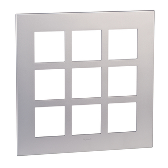 Plaque de recouvrement Arteor Basic 3x3 Pearl Alu