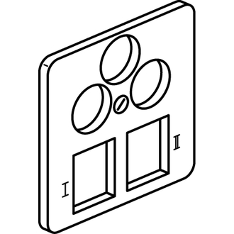 Frontplatte «Advanced» 3xKoax+2xRJ45 magnesium