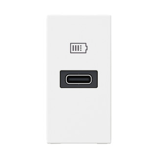 Prise de charge USB 1 module, type-C 3A 20W blanc