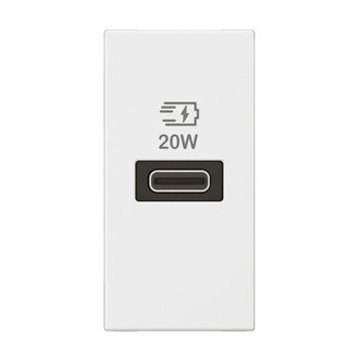 EB-USB Ladesteckdose 1 Modul, Typ-C 20W weiss