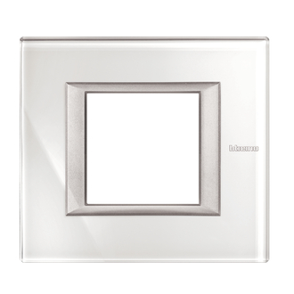Plaque de recouvrement Axolute 2 modules Whice, rectangulaires