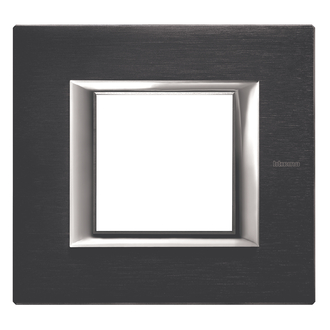 Plaque de recouvrement Axolute 2 modules Anthracite, rectangulaires