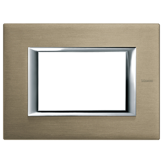 Plaque de recouvrement Axolute 3 modules Titane, rectangulaires
