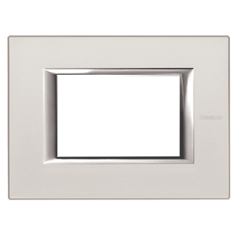 Plaque de recouvrement Axolute 3 modules Argent, rectangulaires