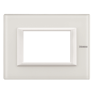 Plaque de recouvrement Axolute 3 modules Verre blanc, rectangulaires