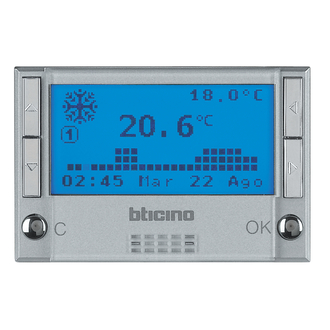 Thermostat d'ambiance électronique 230V alu