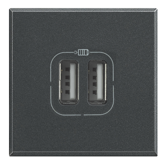 Chargeur USB 5V/2400mA anthracite