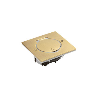 Bodenkdose leer eckig Gold geb&uuml;rstet