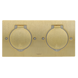 Bodenkdose 2-fach leer eckig Gold geb&uuml;rstet