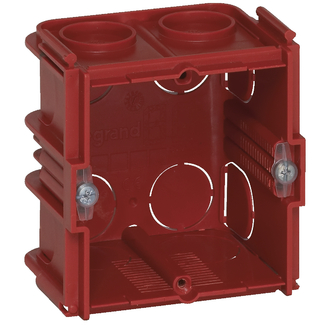 Boîte d'encastrement pour maçonnerie 2 modules, profondeur 60 mm - standard européen