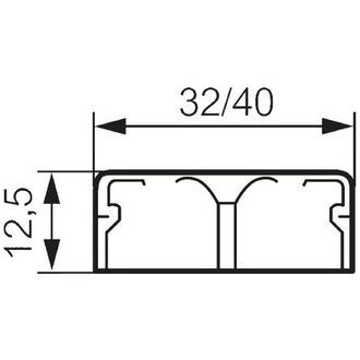 Minikanal DLPLUS mit Trennwand 40 x 12,5 mm